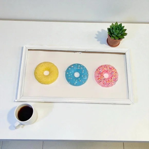 Handmade 3D Resin Donut Wall Art, Pop Art, Home Decor - Picture 1 of 1